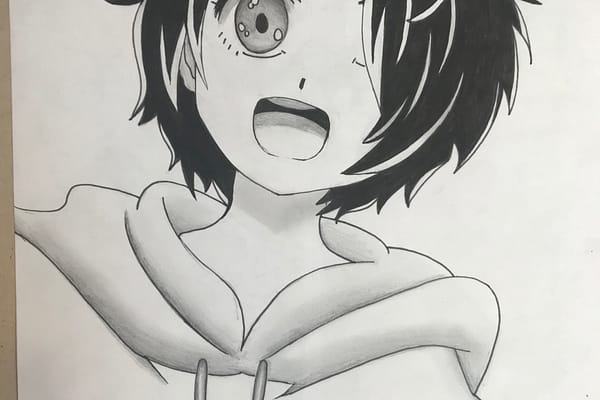 dessin manga fille encre de chine